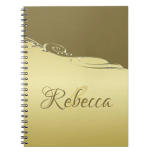 Luxury gold metal decorative on Military gold Notebook