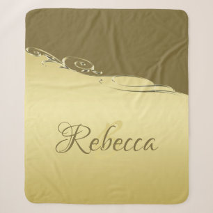 Luxury gold metal decorative on Military gold Sherpa Blanket