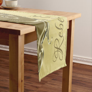Luxury gold metal decorative on Military gold Short Table Runner
