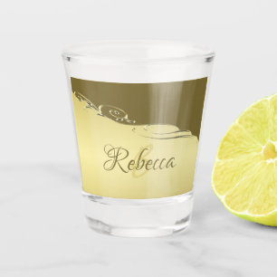 Luxury gold metal decorative on Military gold Shot Glass