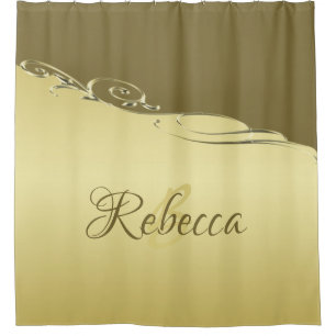 Luxury gold metal decorative on Military gold Shower Curtain