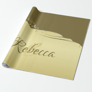 Luxury gold metal decorative on Military gold Wrapping Paper