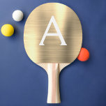 Luxury Gold Metallic Foil Monogram Name Initial Ping Pong Paddle<br><div class="desc">Luxury Gold Faux Metallic Foil Elegant Monogram Ping Pong Paddle. This monogrammed Ping Pong Paddle can be customised to include your initial and first name and makes a great girly birthday or wedding bachelorette party gift.</div>