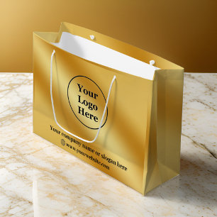 Luxury gold metallic large gift bag