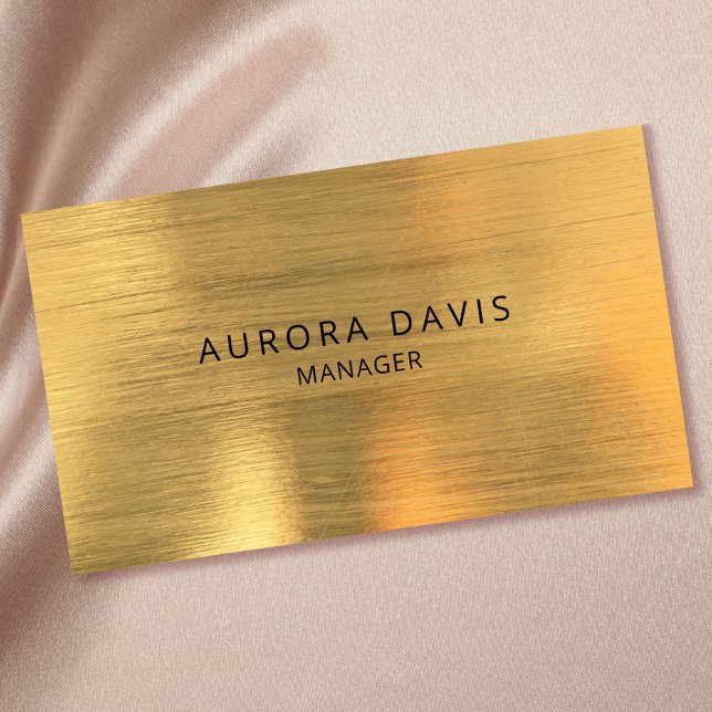 Luxury Gold Metallic Modern Minimalist Business Card (Creator Uploaded)