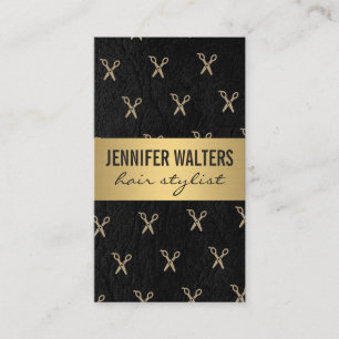 Luxury Gold Metallic Salon Shears Business Card