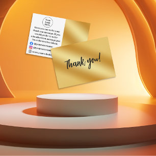 Luxury gold metallic Thank You Card