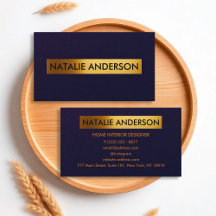 Luxury Gold & Midnight Blue Business Card