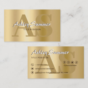 Luxury Gold Monogram   Business Card