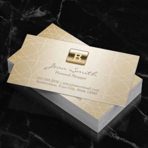 Luxury Gold Monogram Geometric Personal Shopper Business Card