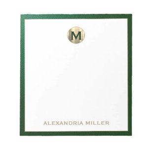 Luxury Gold Monogram Initial Name Notepad