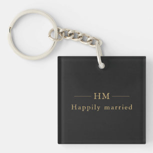 Luxury Gold Monogram Personalised Wedding Gift  Key Ring
