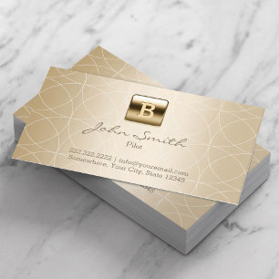 Luxury Gold Monogram Pilot/Aviator Business Card