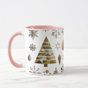 Luxury Gold Mosaic Geometric Tree Combo Mug 