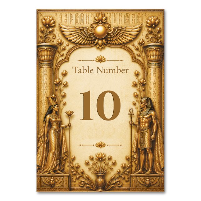 Luxury Gold Museum Inspired Wedding Table Number (Front)
