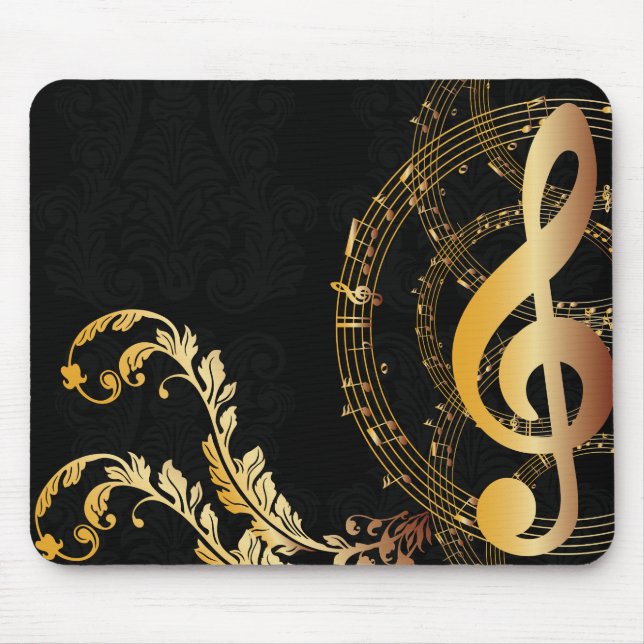 Luxury Gold Music Note Mouse Pad (Front)