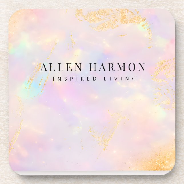 Luxury Gold Nebula Custom Name | Inspired Living Coaster (Front)