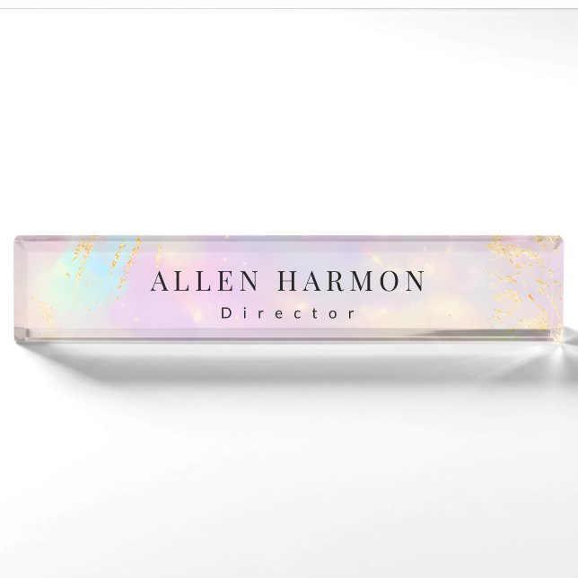 Luxury Gold Nebula Custom Name | Inspired Living Nameplate (Front)