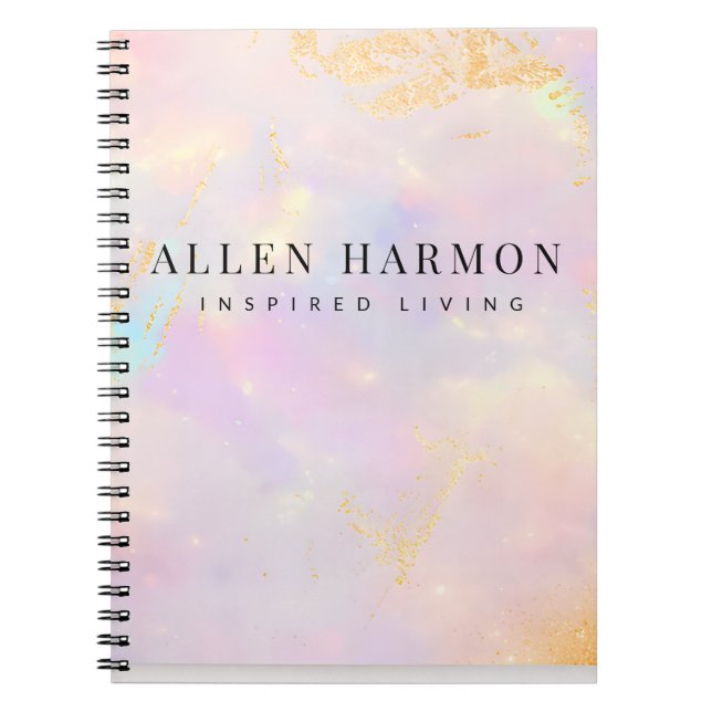 Luxury Gold Nebula Custom Name | Inspired Living Notebook (Front)