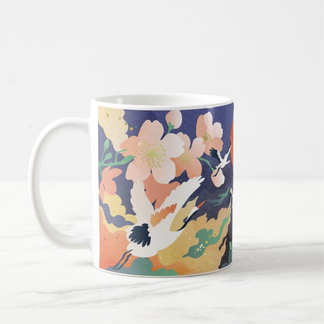Luxury gold oriental style background. Chinese and Coffee Mug (Left)
