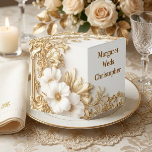 Luxury Gold Ornate Floral Royal Heritage Wedding  Favour Box