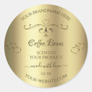 Luxury Gold Ornate Hearts Elegant Product Labels