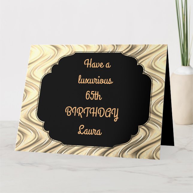 Luxury Gold Personalised 65th Birthday Card (Front)
