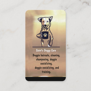 Luxury Gold Pet Sitter Dog Walker Groomer  Business Card