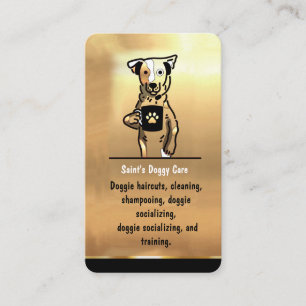 Luxury Gold Pet Sitter Dog Walker Groomer  Business Card