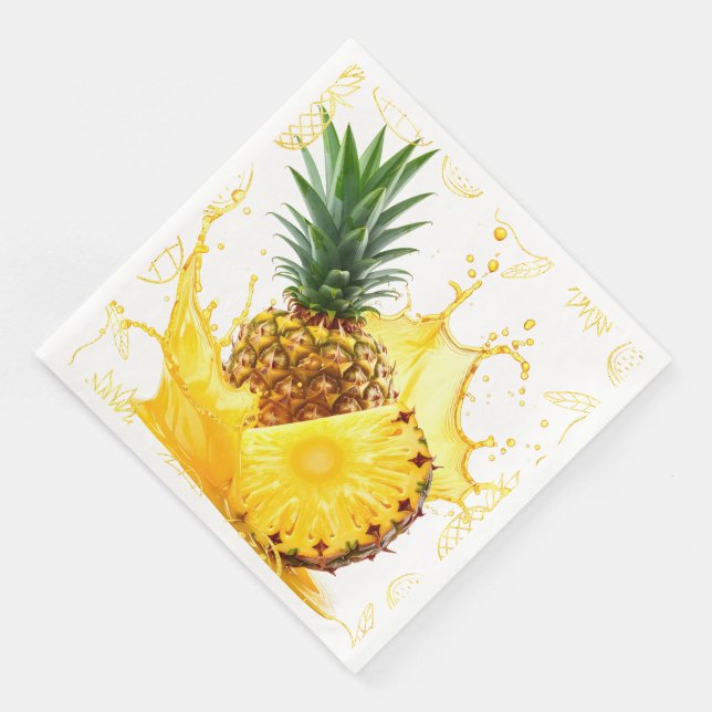 Luxury Gold Pineapple Tropical Napkins (Corner)