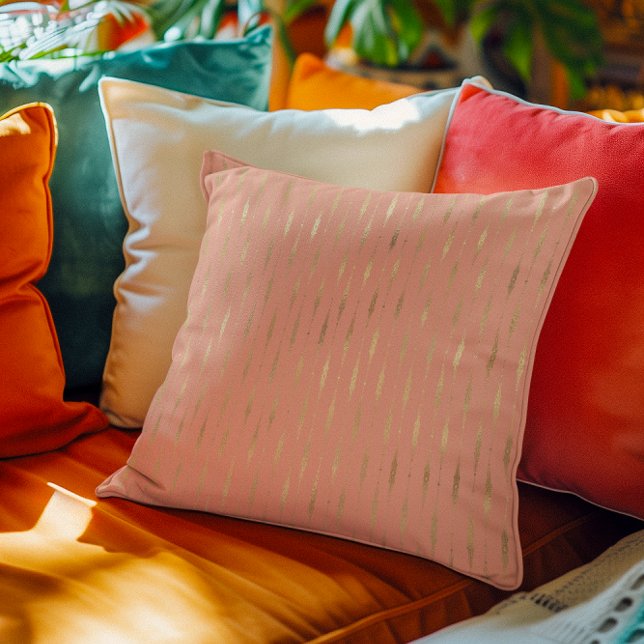 Luxury gold & pink geometric pattern cushion (Creator Uploaded)