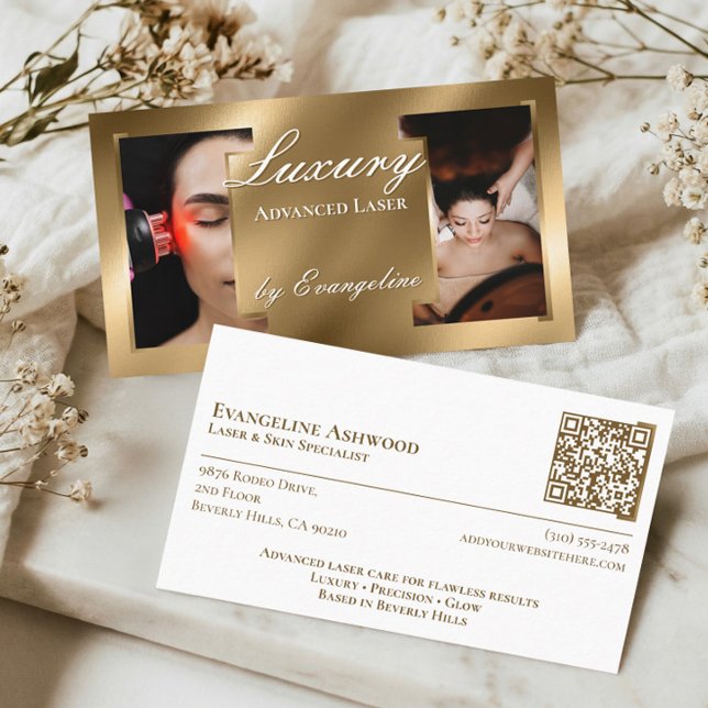 Luxury Gold Professional Laser Specialist Photos Business Card (Luxury Gold Professional Laser Specialist Photos Business Card)