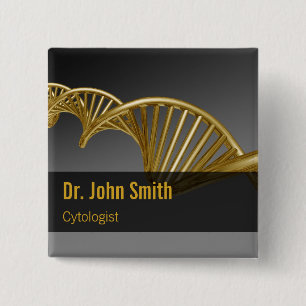 Luxury Gold Professional Medical DNA Strand 15 Cm Square Badge