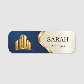 Luxury Gold Real Estate Logo Name Tag