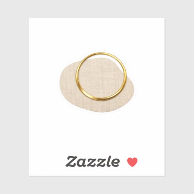 Luxury Gold Ring Linen Texture Sticker Minimal Des (Sheet)