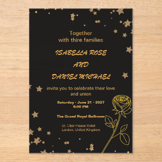 Luxury Gold Save the Date Wedding Card Acrylic Invitations