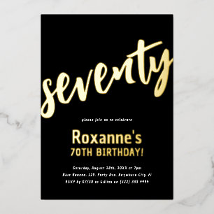 Luxury Gold 'seventy' Milestone 70th Birthday