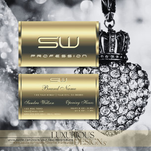 Luxury Gold Shimmery Colours and Initials Elegant Business Card