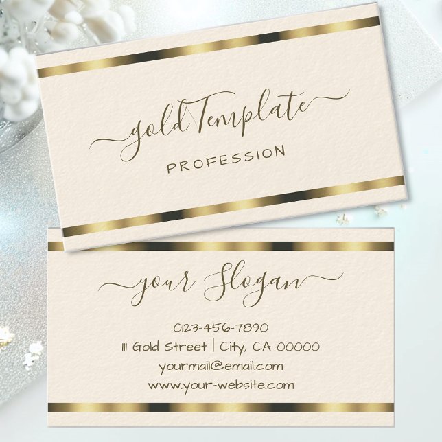 Luxury Gold Signature Handlettering Font Chic  Business Card (Creator Uploaded)