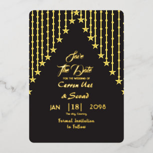 Luxury gold silk wedding save the date