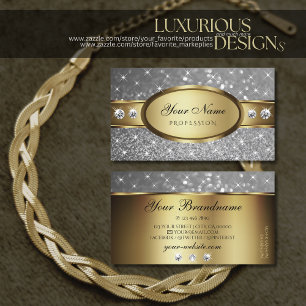 Luxury Gold Silver Glitter Sparkle Stars Jewels Business Card