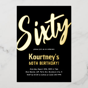 Luxury Gold 'Sixty' Adult Milestone 60th Birthday