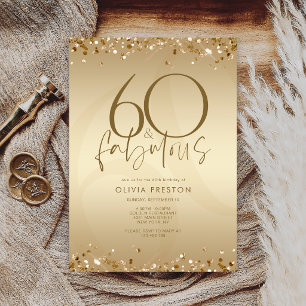 Luxury Gold Sixty & Fabulous Birthday Invitation