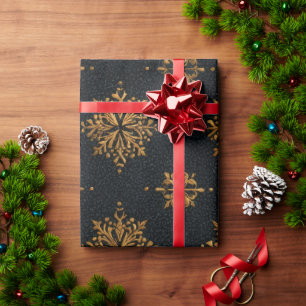 Luxury Gold Snowflake Wrapping Paper
