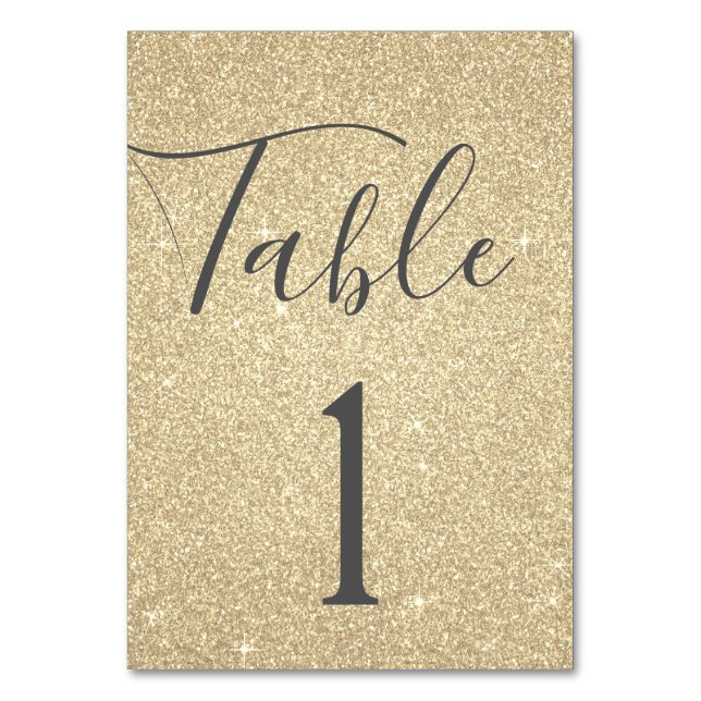Luxury Gold Sparkle Table Number (Back)