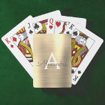 Luxury Gold Stainless Steel Monogram Playing Cards<br><div class="desc">Luxury Gold Faux Metallic Foil Stainless Steel Elegant Monogram Playing Cards. These playing cards can be customised to include your initial and first name and make a great party favour for a birthday party,  bridal shower or bachelorette party.</div>