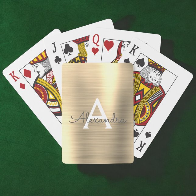 Luxury Gold Stainless Steel Monogram Playing Cards (Creator Uploaded)