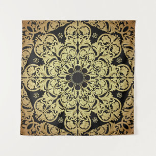 Luxury Gold Swirls Floral Background Tapestry