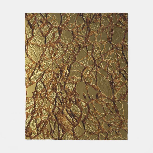 Luxury Gold Texture: 3D Elegance Fleece Blanket (Front)