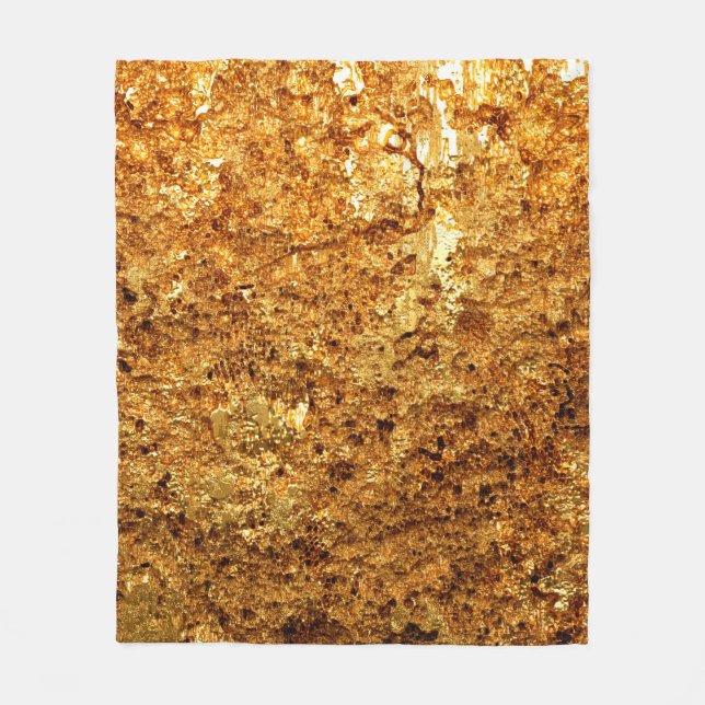 Luxury gold texture. fleece blanket (Front)
